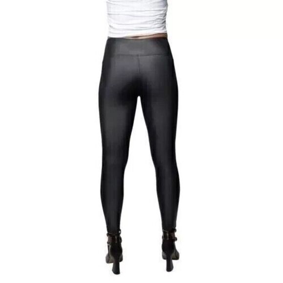 Jane and Bleecker Ladies’ Faux Leather Legging, Black, L - Picture 3 of 5